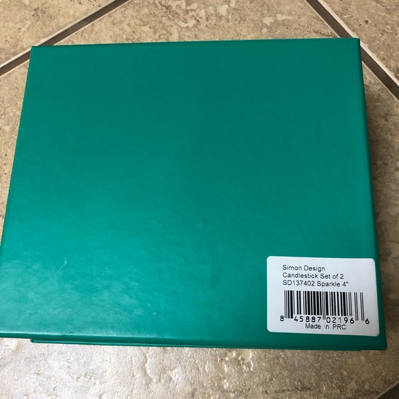 SIMON DESIGN Crystal Candlesticks Pair - New!! 4” - Picture 3 of 5